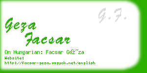 geza facsar business card